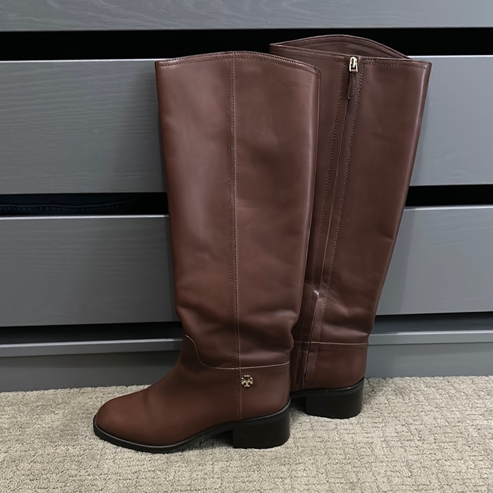 Tory Burch Brown Knee-High Leather Boots NWOT